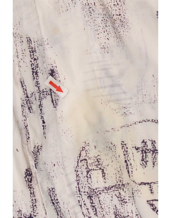 Camisa masculina vintage de manga curta grande algodão branco