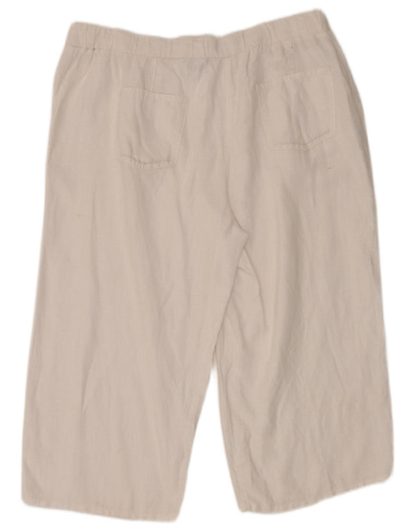Calça capri feminina de cintura alta Marks & Spencer Reino Unido 16 grande W36 L21 branca
