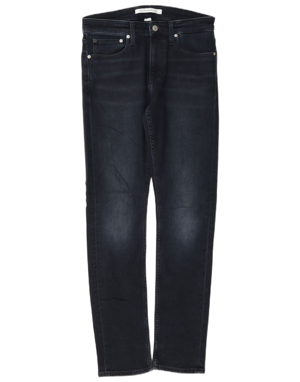 Calvin Klein Masculino Slim Jeans W28 L32 Azul Marinho Algodão