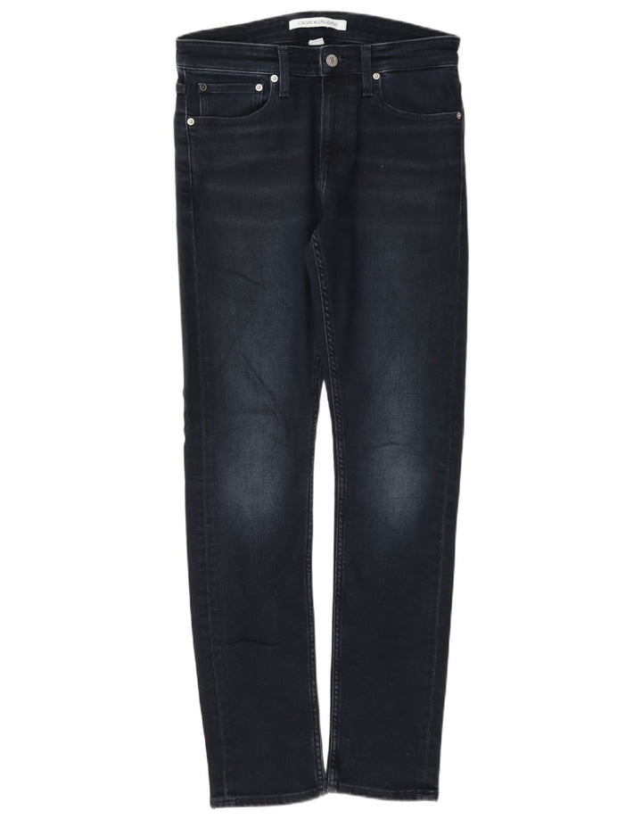 Calvin Klein Masculino Slim Jeans W28 L32 Azul Marinho Algodão