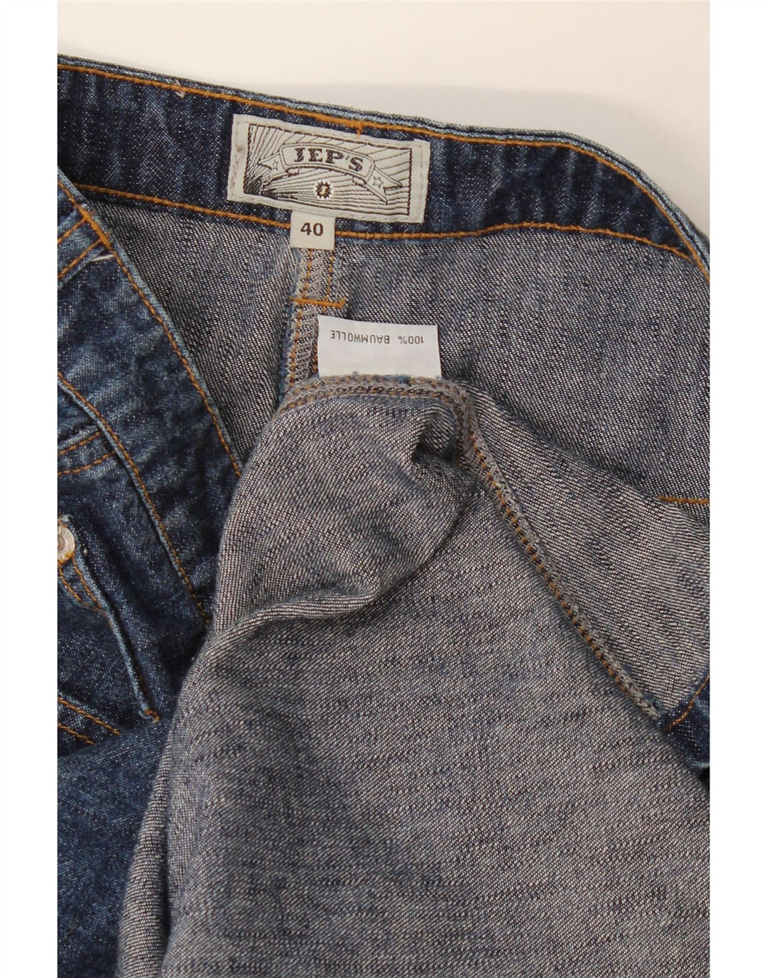 Saia jeans feminina Jep's EU 40 médio W32 algodão azul