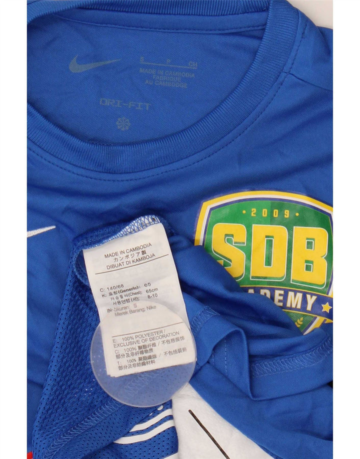 Camiseta Nike Boys Dri Fit Graphic Top 8-9 Anos Pequeno Azul Poliéster