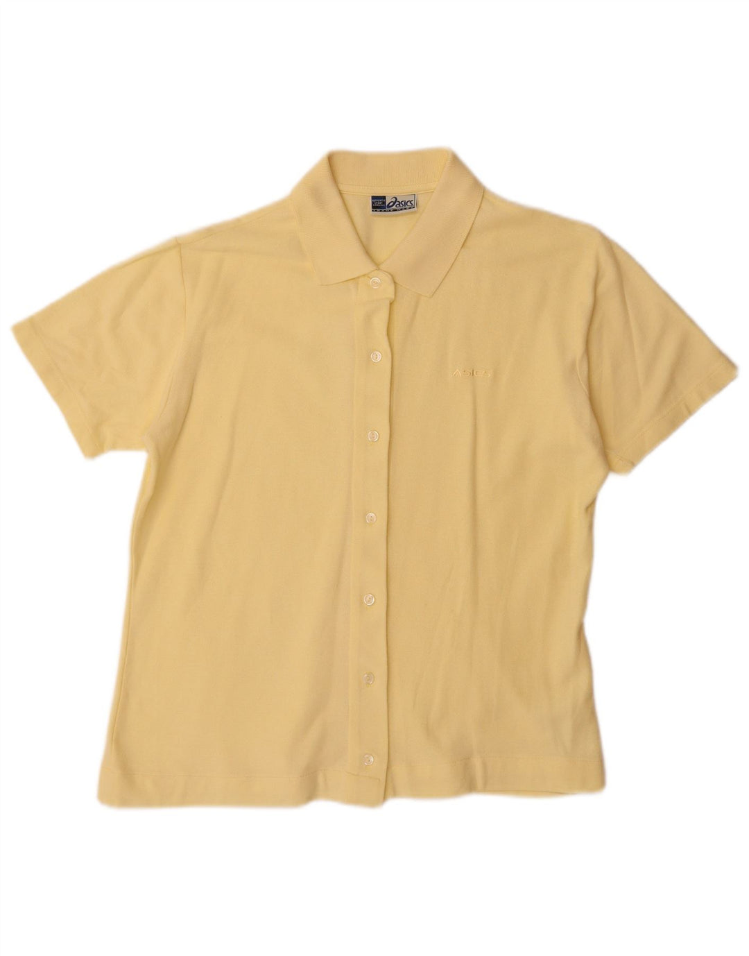 Camisa de manga curta feminina ASICS UK 14 grande amarelo