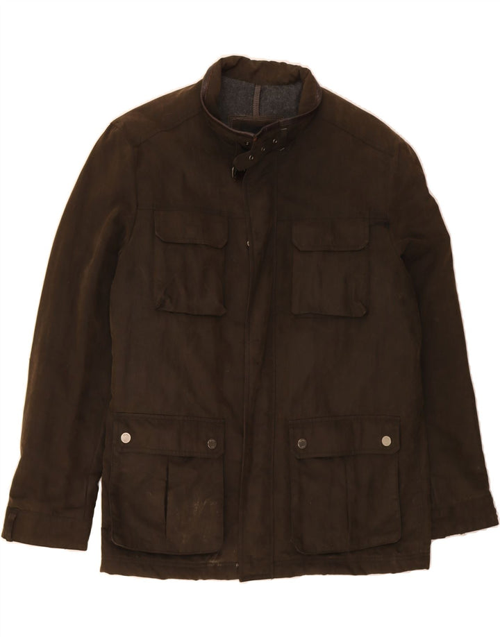 Jaqueta masculina de algodão encerado MASSIMO DUTTI UK 44 2XL marrom