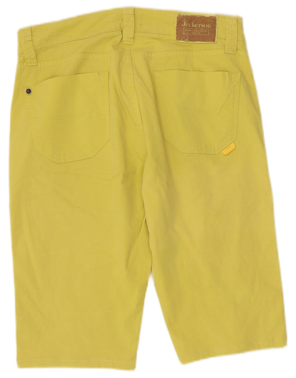 Bermuda masculina Jeckerson W30 algodão amarelo médio