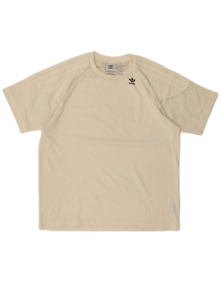 Adidas Mens Camiseta Top Médio Off White Algodão