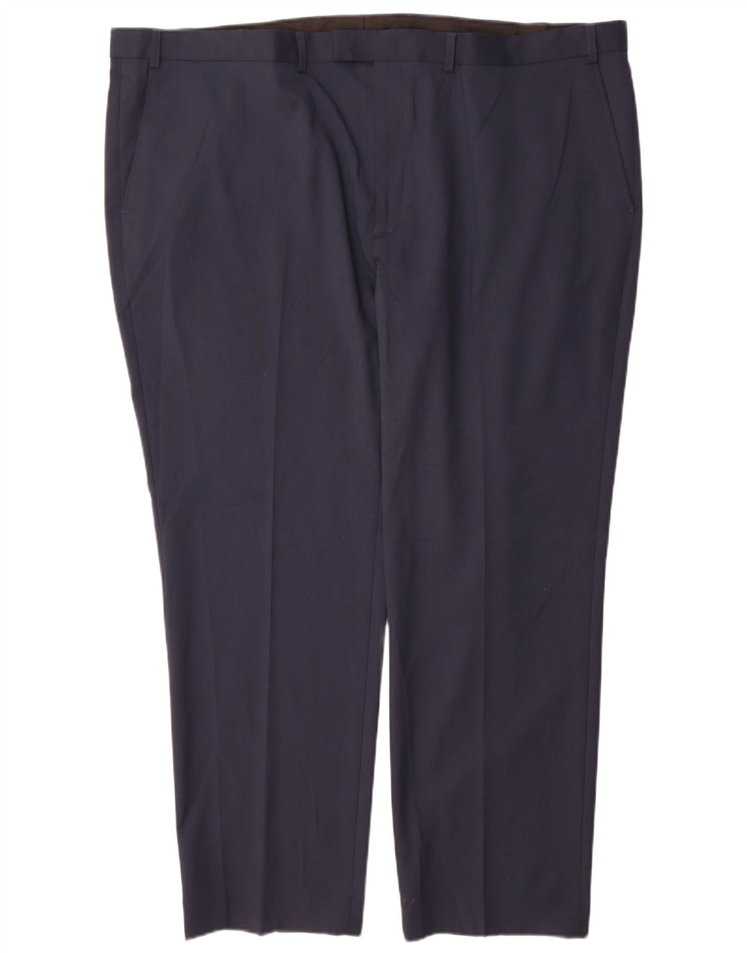 Calça masculina de terno reto sob medida Marks & Spencer W48 L31 azul marinho