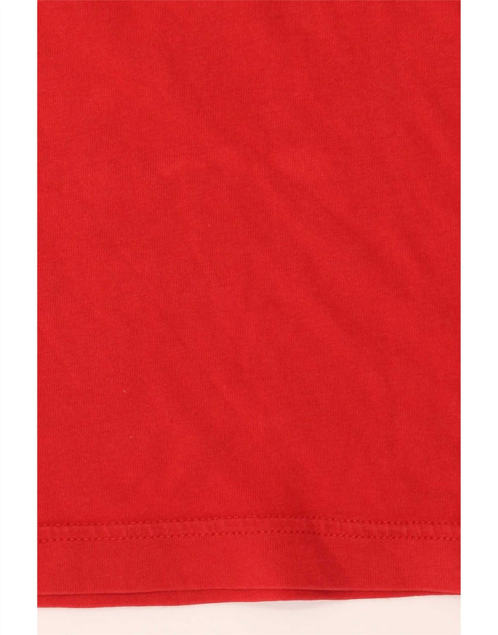 Adidas Mens Camiseta Top Médio Algodão Vermelho