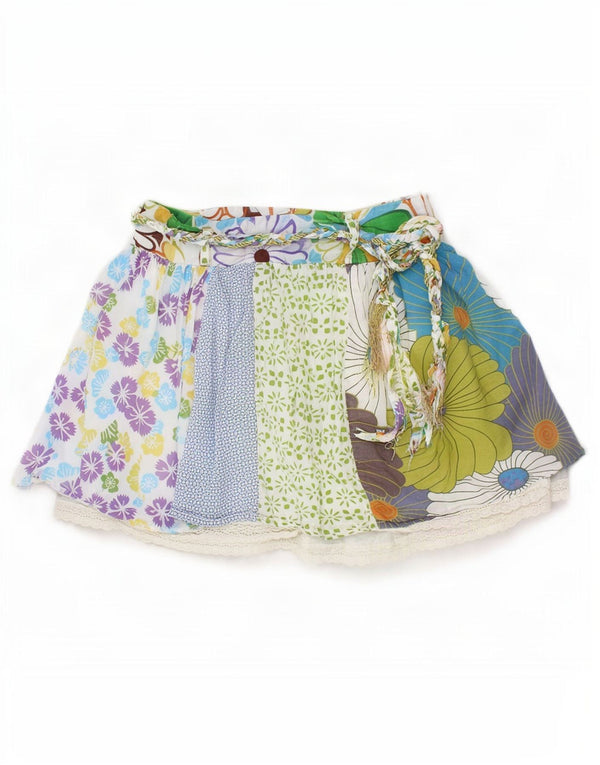 Desigual Mini Saia Feminina EU 34 XS W26 Multicolorido Floral