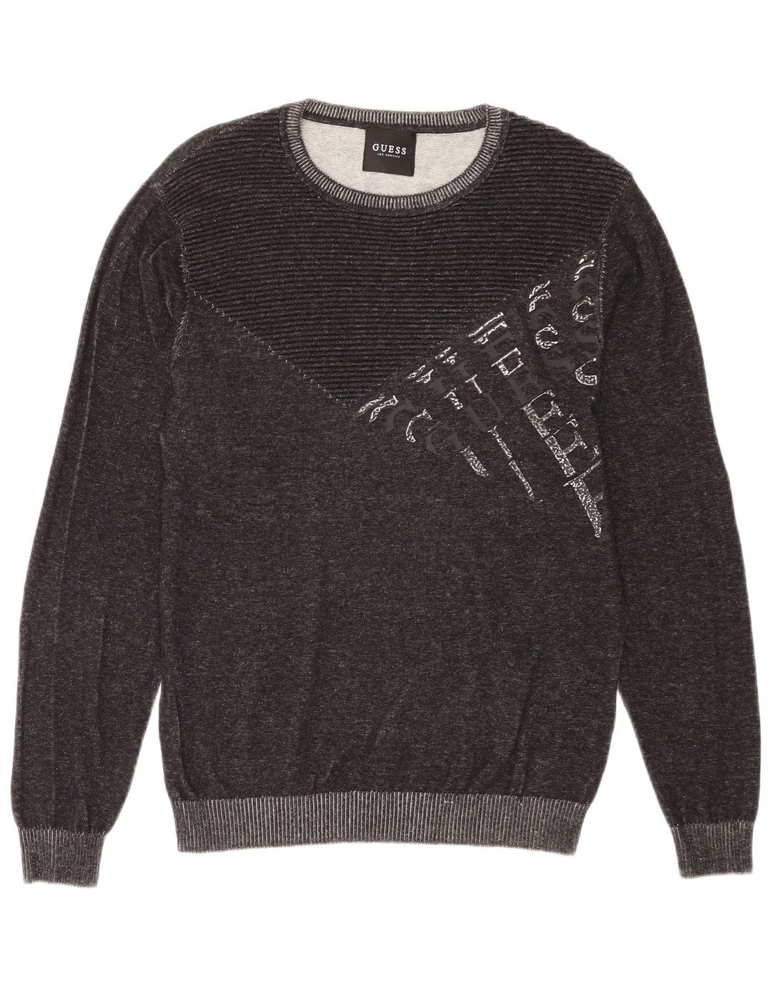 Suéter de moletom gráfico masculino Guess grande algodão cinza