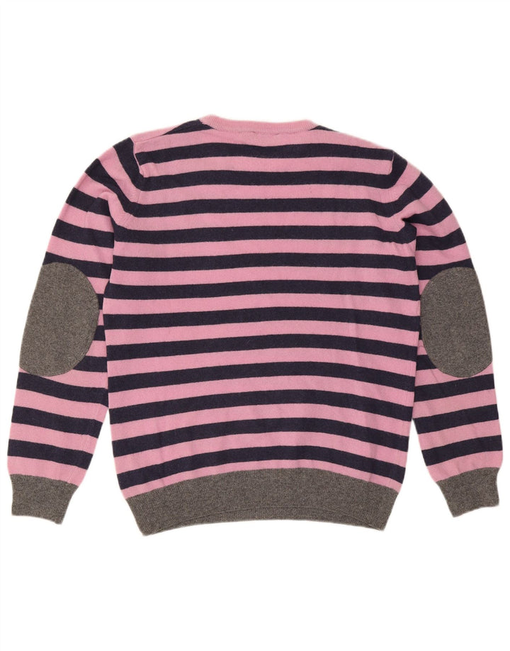 Suéter masculino Brooksfield com gola redonda IT 46 lã listrada rosa pequena