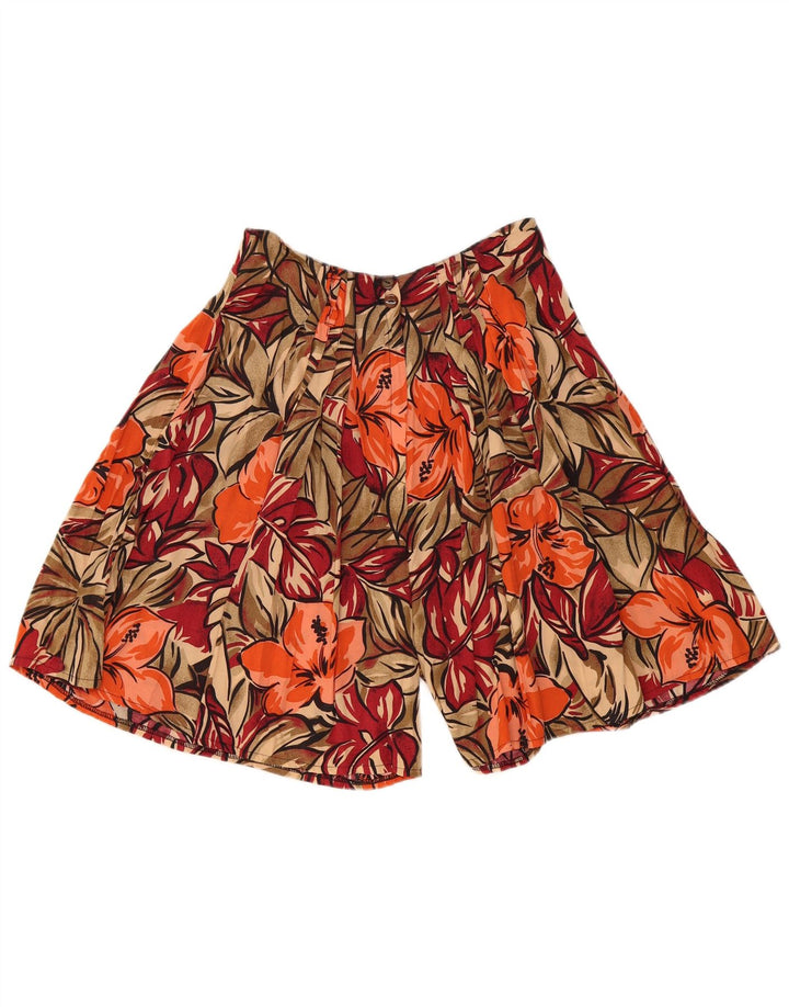 Bermuda feminina vintage Cullotes W30 médio floral multicolorido