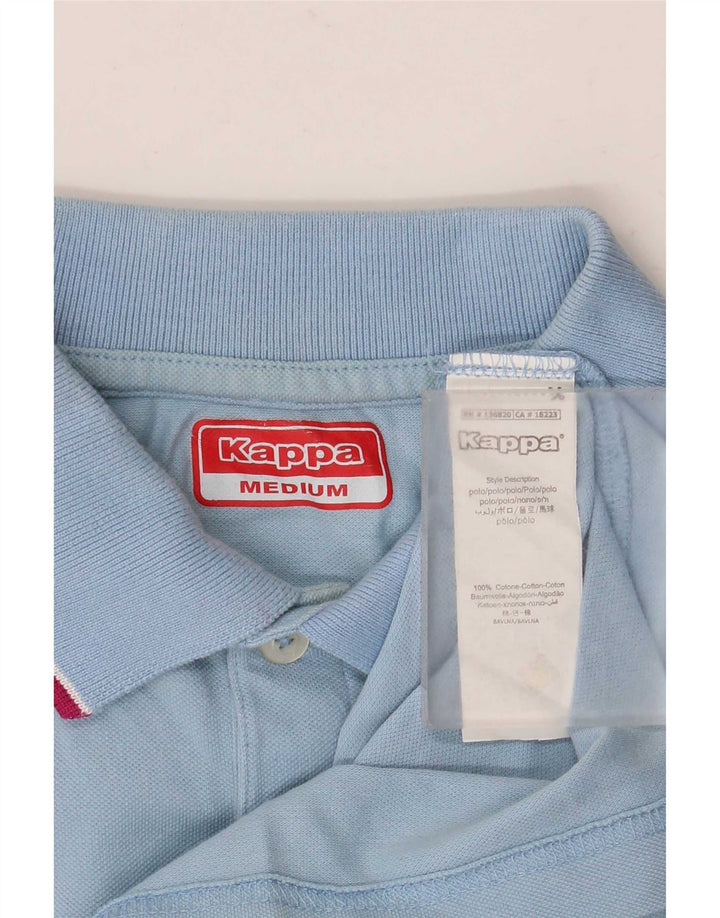 Camisa polo masculina Kappa de algodão listrado azul médio