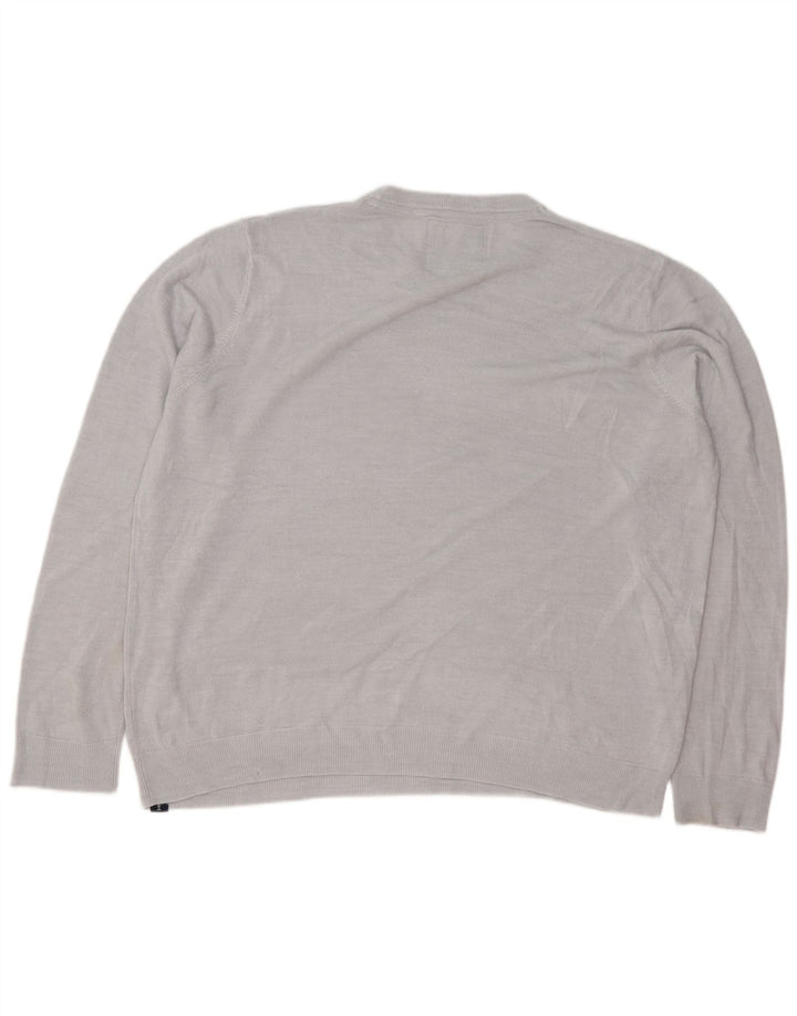 Suéter masculino Weird Fish com gola redonda XL cinza manchado acrílico