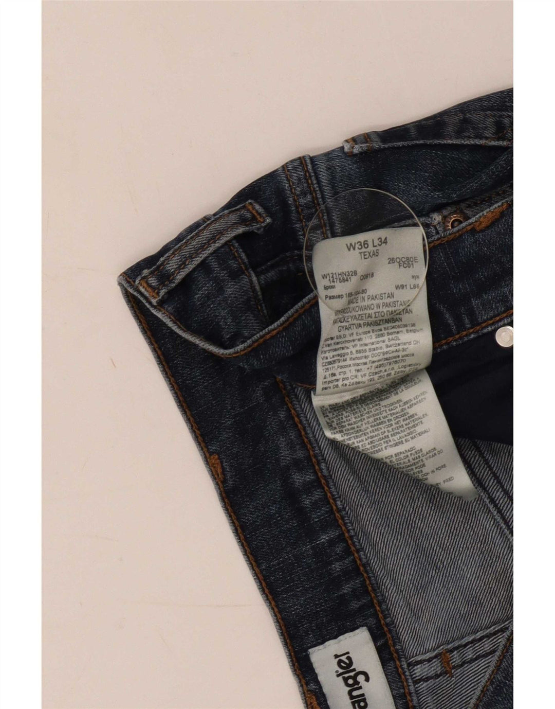 Wrangler Masculino Texas Straight Jeans W36 L34 Azul Algodão