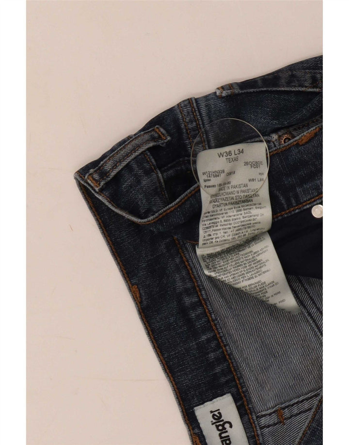 Wrangler Masculino Texas Straight Jeans W36 L34 Azul Algodão