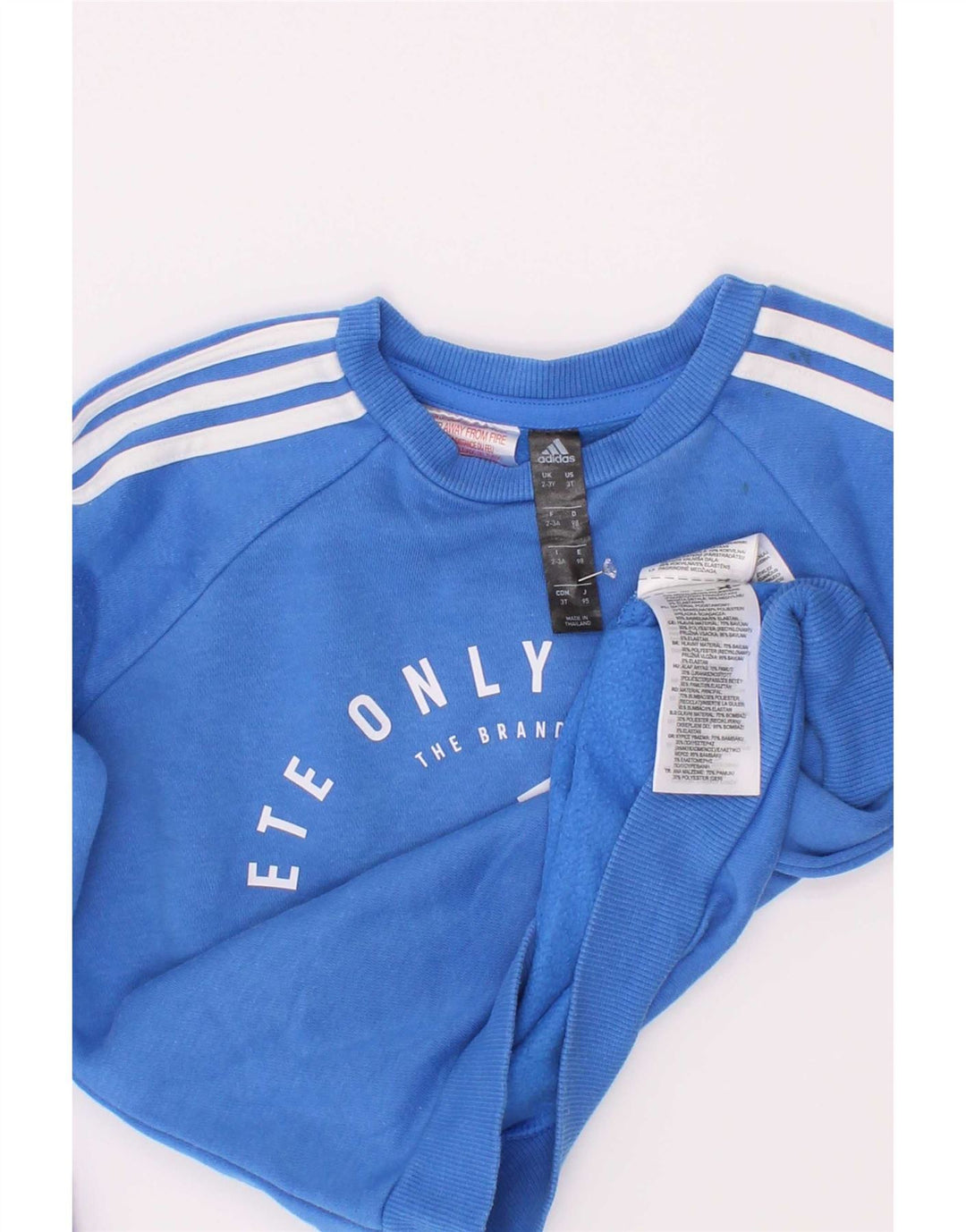 Adidas meninos moletom gráfico jumper 2-3 anos azul algodão