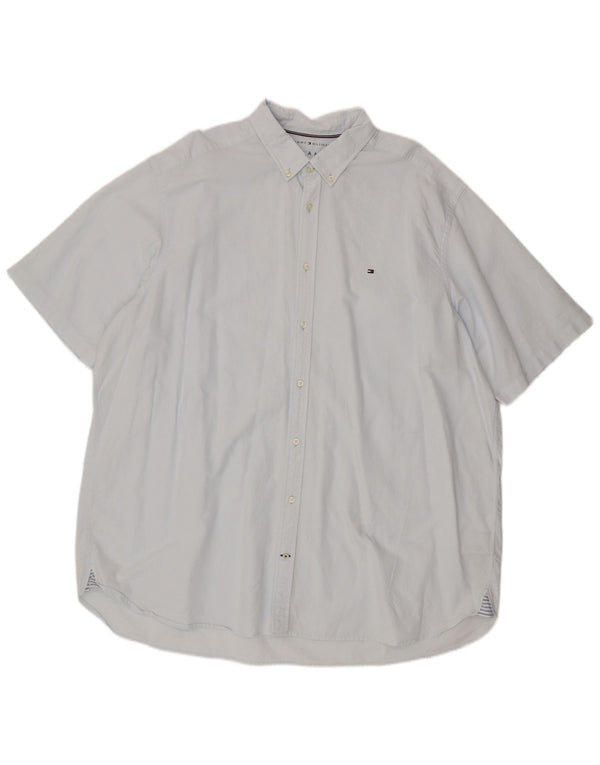 Camisa masculina de manga curta Tommy Hilfiger 3XL algodão azul