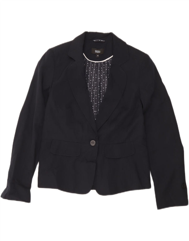 Jaqueta Blazer Feminina Marks & Spencer Reino Unido 14 Médio Azul Marinho Listrado