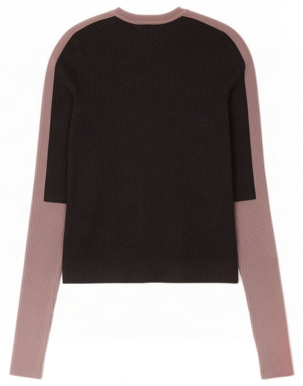 Blusa cropped feminina Zara UK 12 cinza médio colorblock viscose