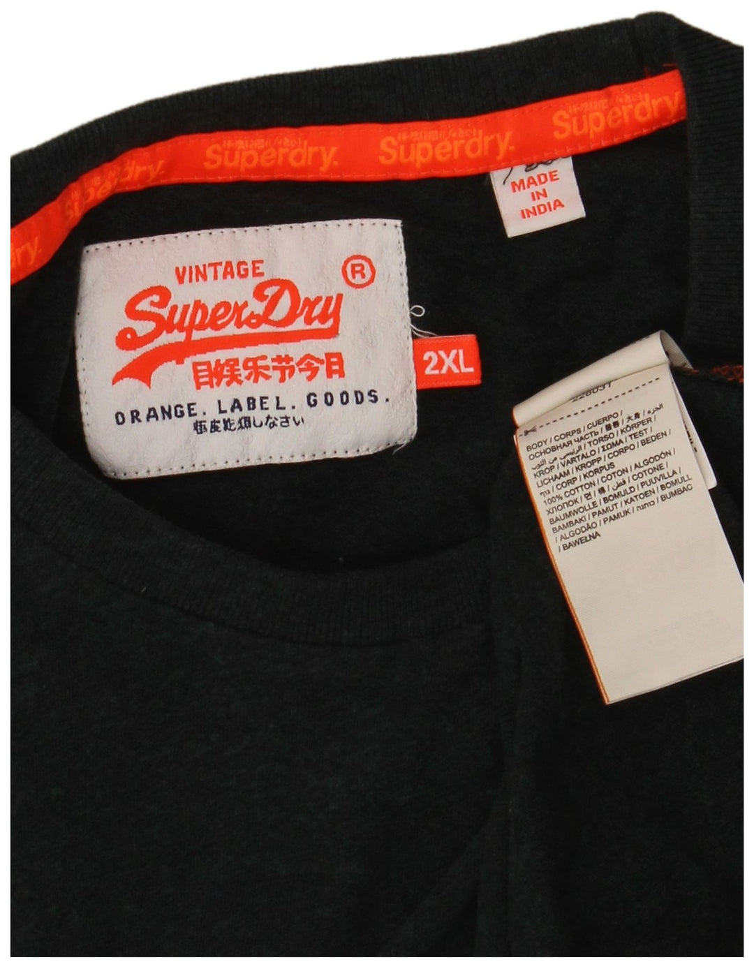 Camiseta masculina SUPERDRY Top 2XL algodão verde