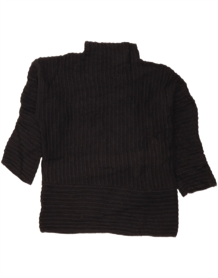 DKNY Suéter feminino oversized com gola de tartaruga Reino Unido 10 pequeno preto