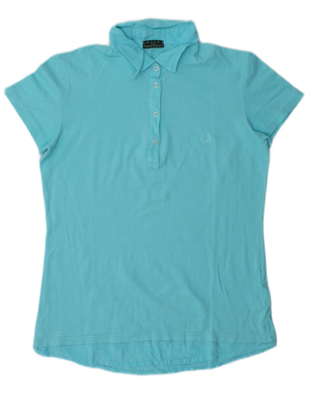 Camisa pólo feminina Fred Perry Reino Unido 14 grande algodão azul