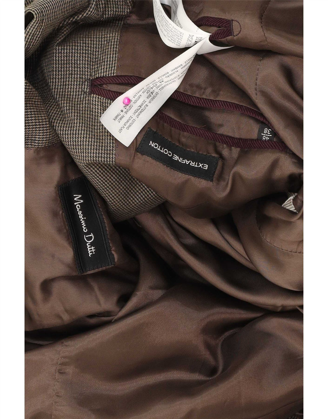 Jaqueta blazer masculina Massimo Dutti com 3 botões EU 48 algodão marrom médio