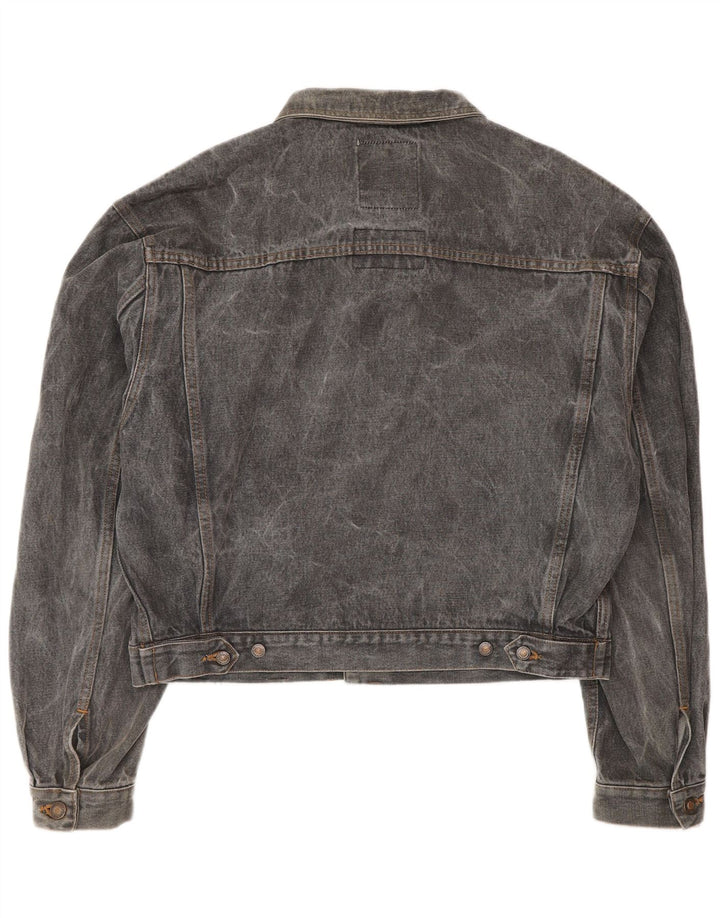Jaqueta jeans feminina Tavarner UK 14 algodão cinza médio