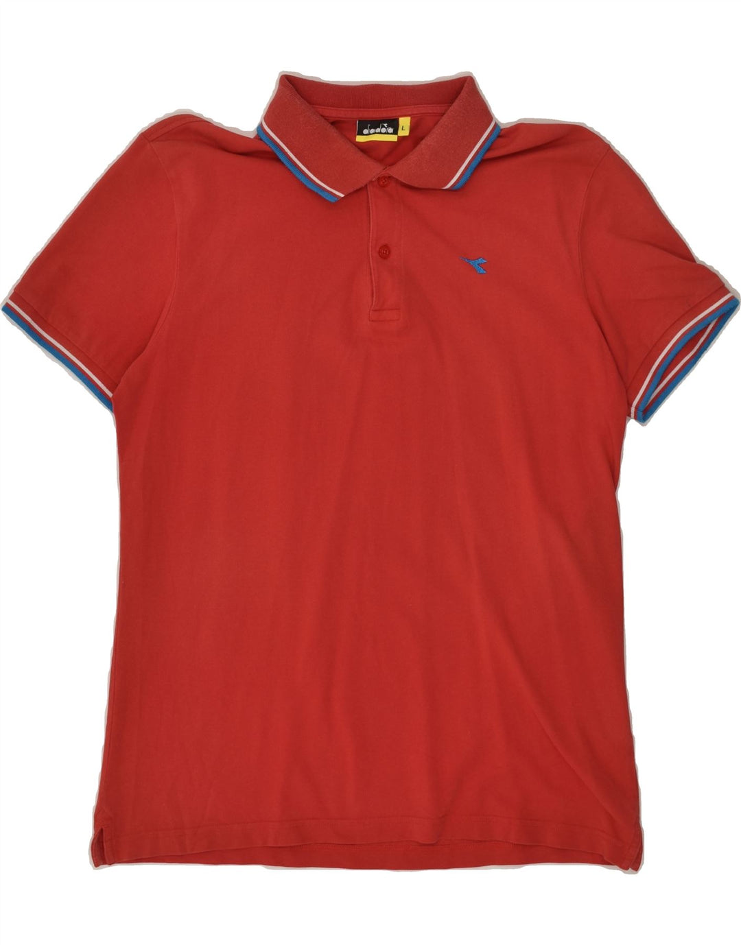 DIADORA Mens Slim Polo Shirt Large Red Cotton | Vintage Diadora | Thrift | Second-Hand Diadora | Used Clothing | Messina Hembry 