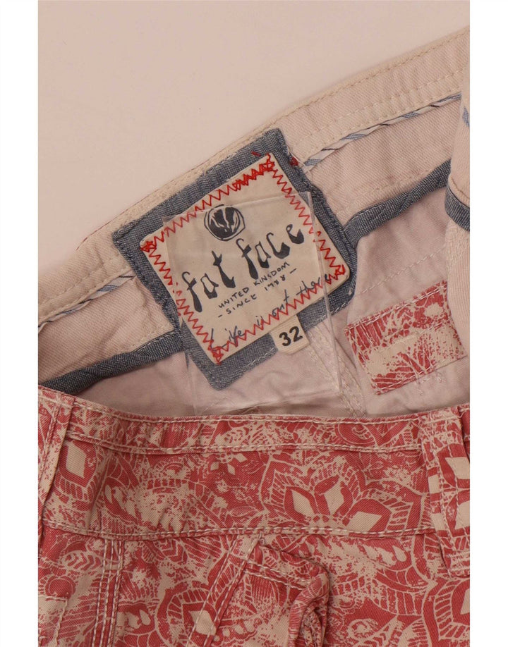Shorts cargo masculino Fat Face W32 médio vermelho floral