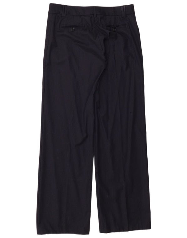 Calça de terno masculino Massimo Dutti UE 38 pequeno W28 L31 risca de giz azul marinho