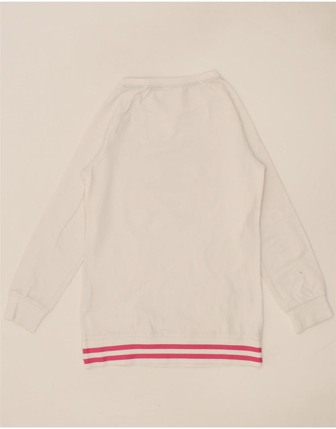 CHAMPION Girls Graphic Sweatshirt Jumper 9-10 Years Medium White Cotton Vintage Champion and Second-Hand Champion from Messina Hembry 