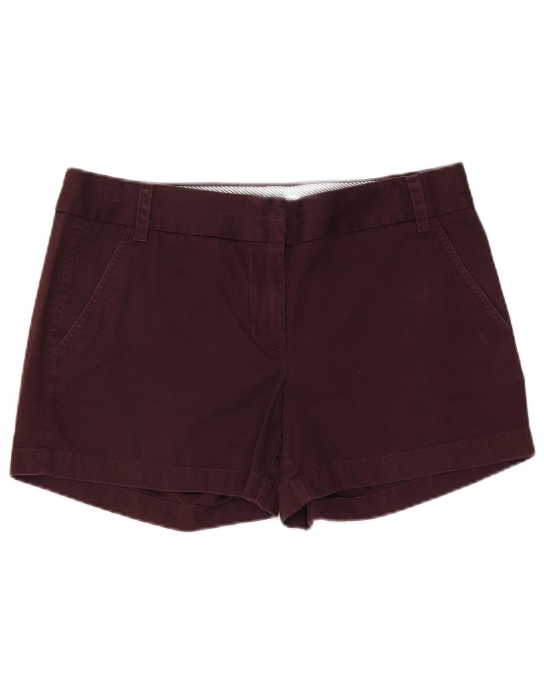 Shorts Chino feminino J. CREW EUA 8 médio W32 algodão marrom