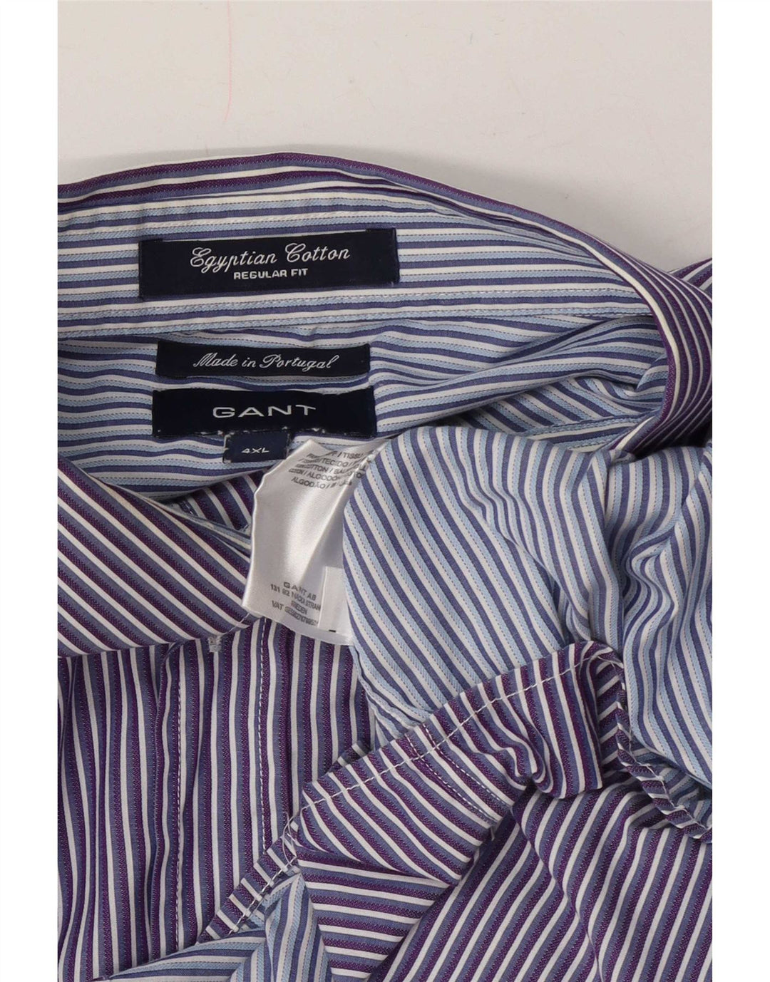 Camisa masculina Gant Regular Fit 4XL algodão listrado roxo