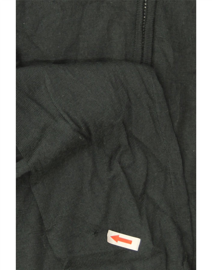 Suéter masculino Marks & Spencer com zíper e gola grande de lã merino verde