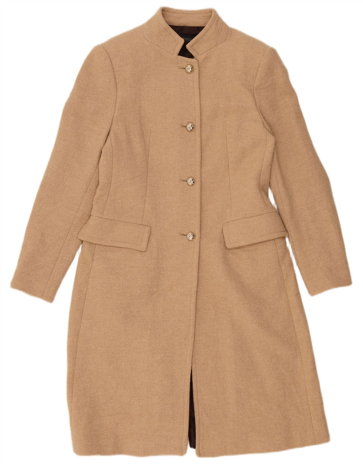 Sobretudo feminino Zara UK 12 lã bege médio