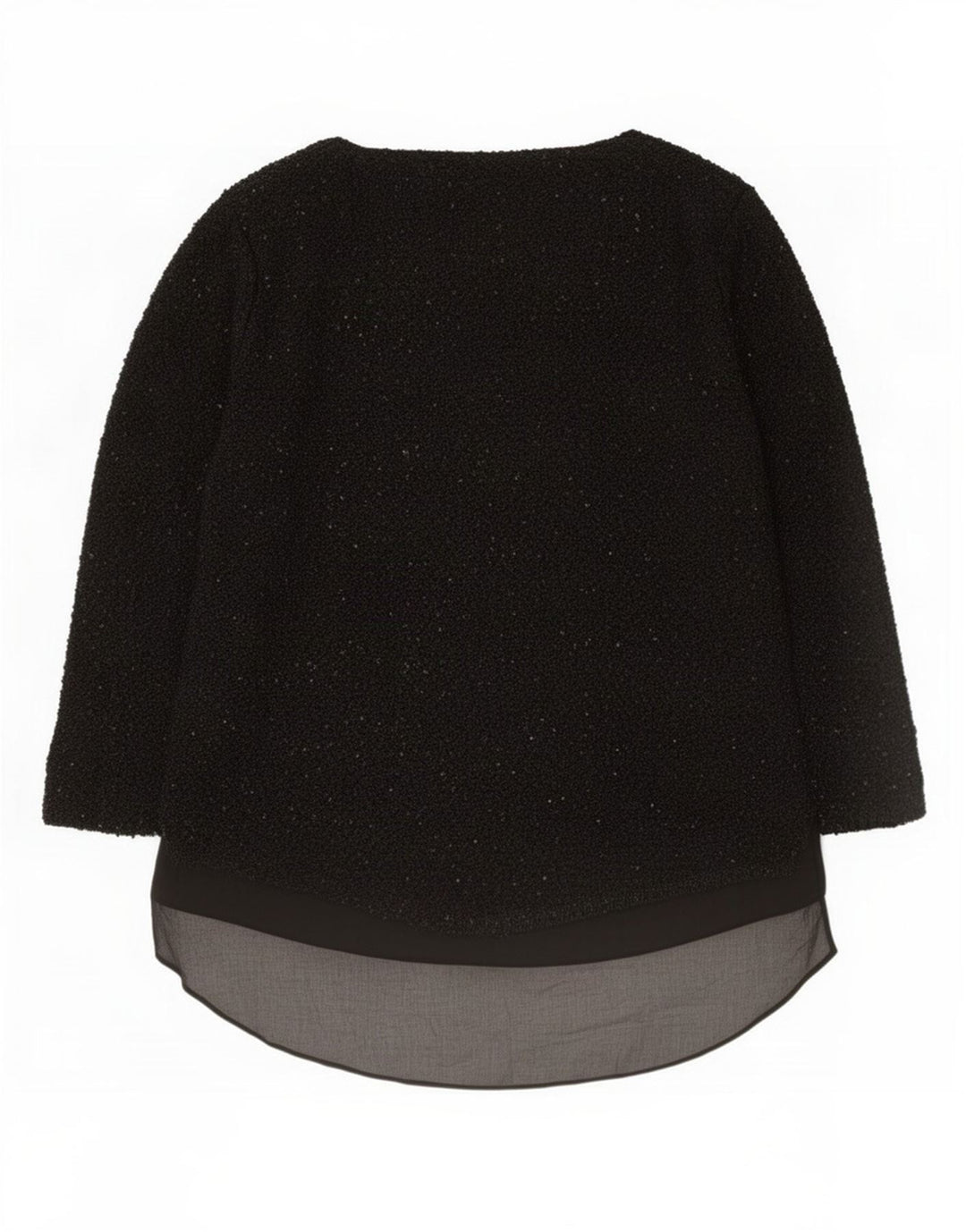 Túnica feminina de manga comprida Zara UK 16 grande poliéster preto