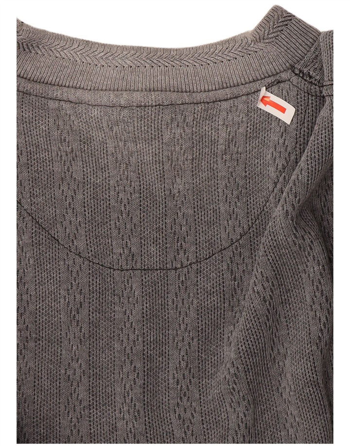 Jean Pierre Mens Top Manga Longa Grande Cinza