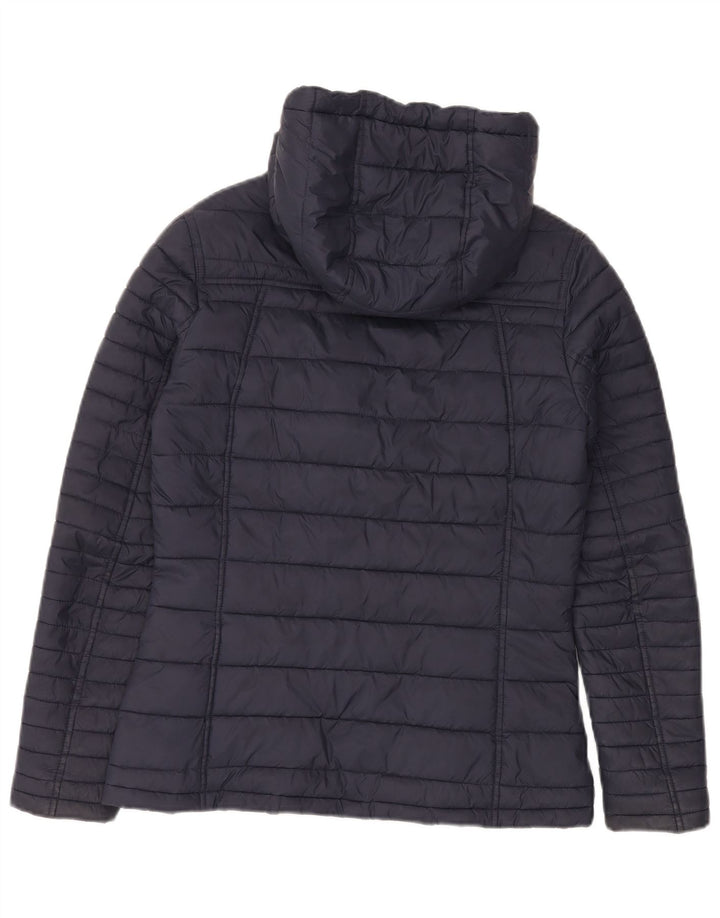 Jaqueta feminina acolchoada com capuz BARBOUR UK 12 azul marinho médio