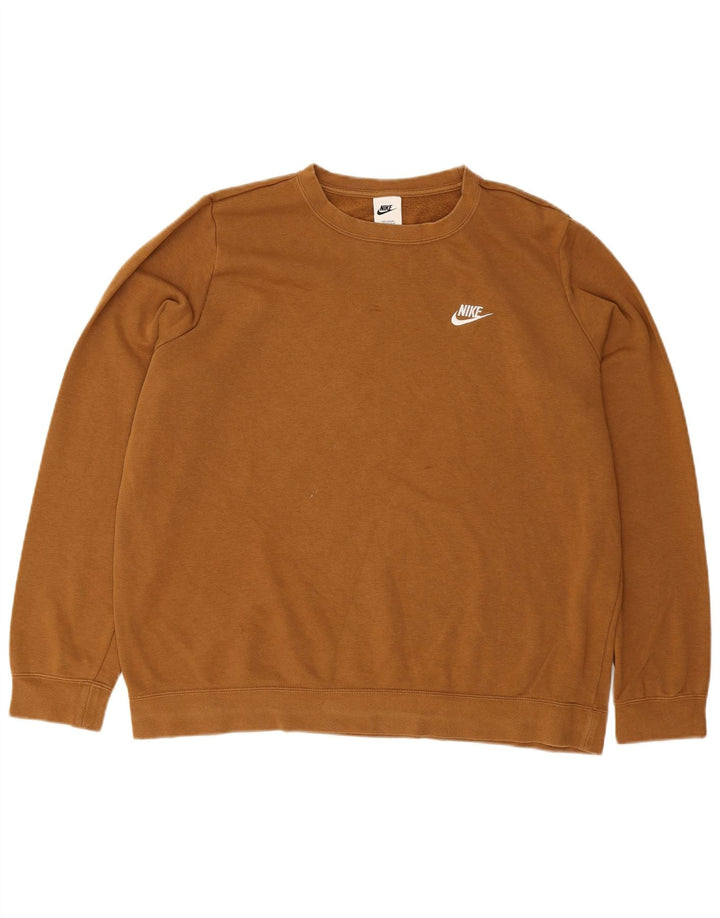NIKE Masculino Tall Sweatshirt Jumper XL Marrom Algodão