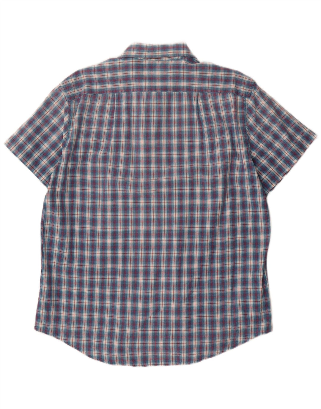 Camisa masculina de manga curta Paul Smith grande algodão xadrez azul