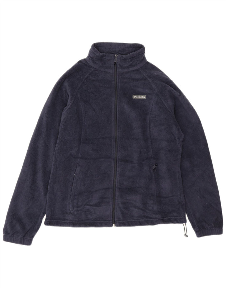 Jaqueta de lã feminina Columbia UK 16 grande poliéster azul marinho