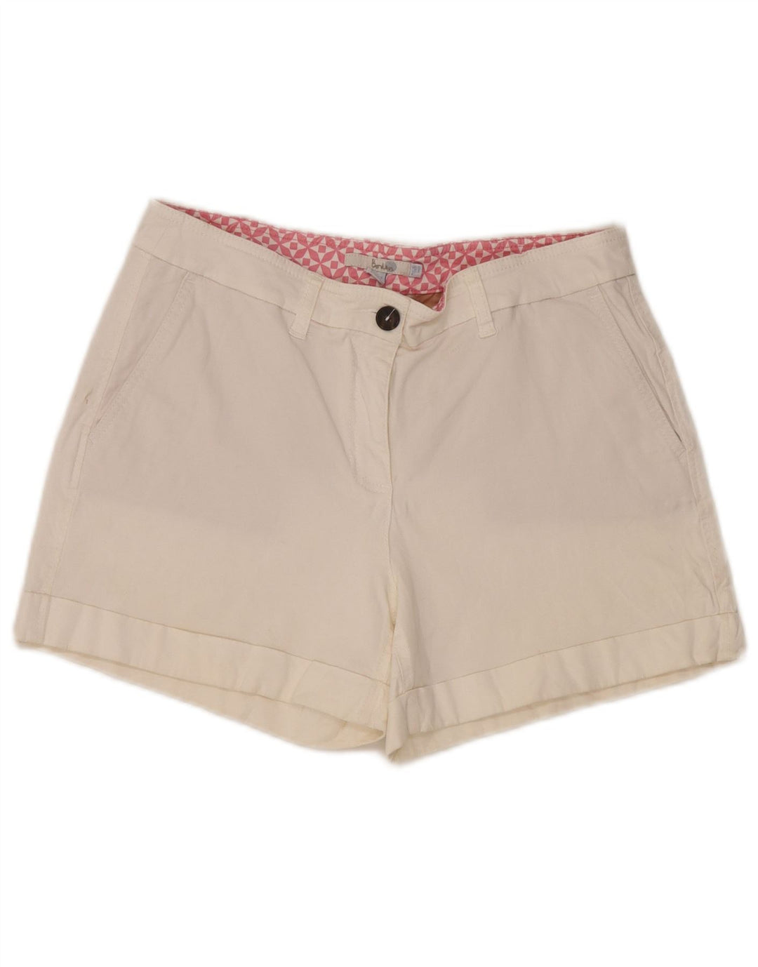 Boden Womens Chino Shorts UK 12 Médio W30 Algodão Branco