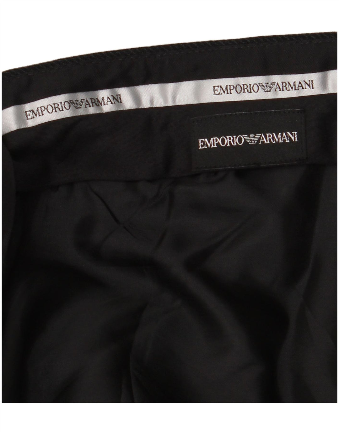 Calça masculina de terno reto EMPORIO ARMANI W36 L32 listrada preta