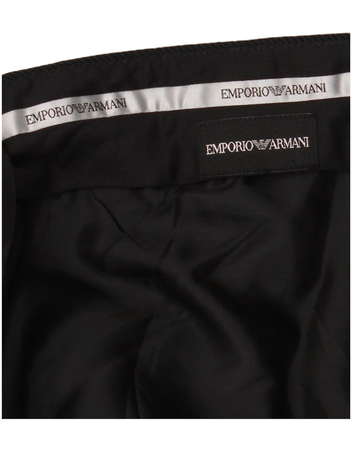 Calça masculina de terno reto EMPORIO ARMANI W36 L32 listrada preta