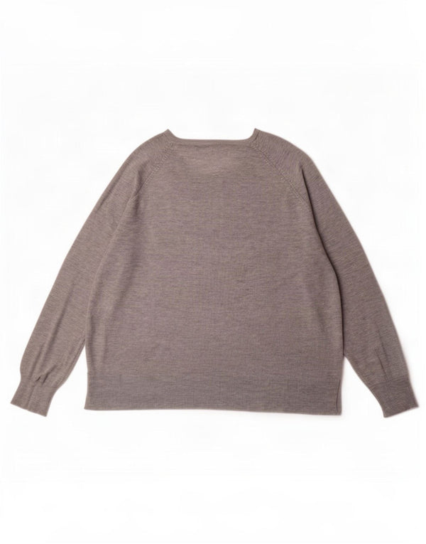 Suéter feminino Zara com gola canoa UK 14 Viscose cinza médio