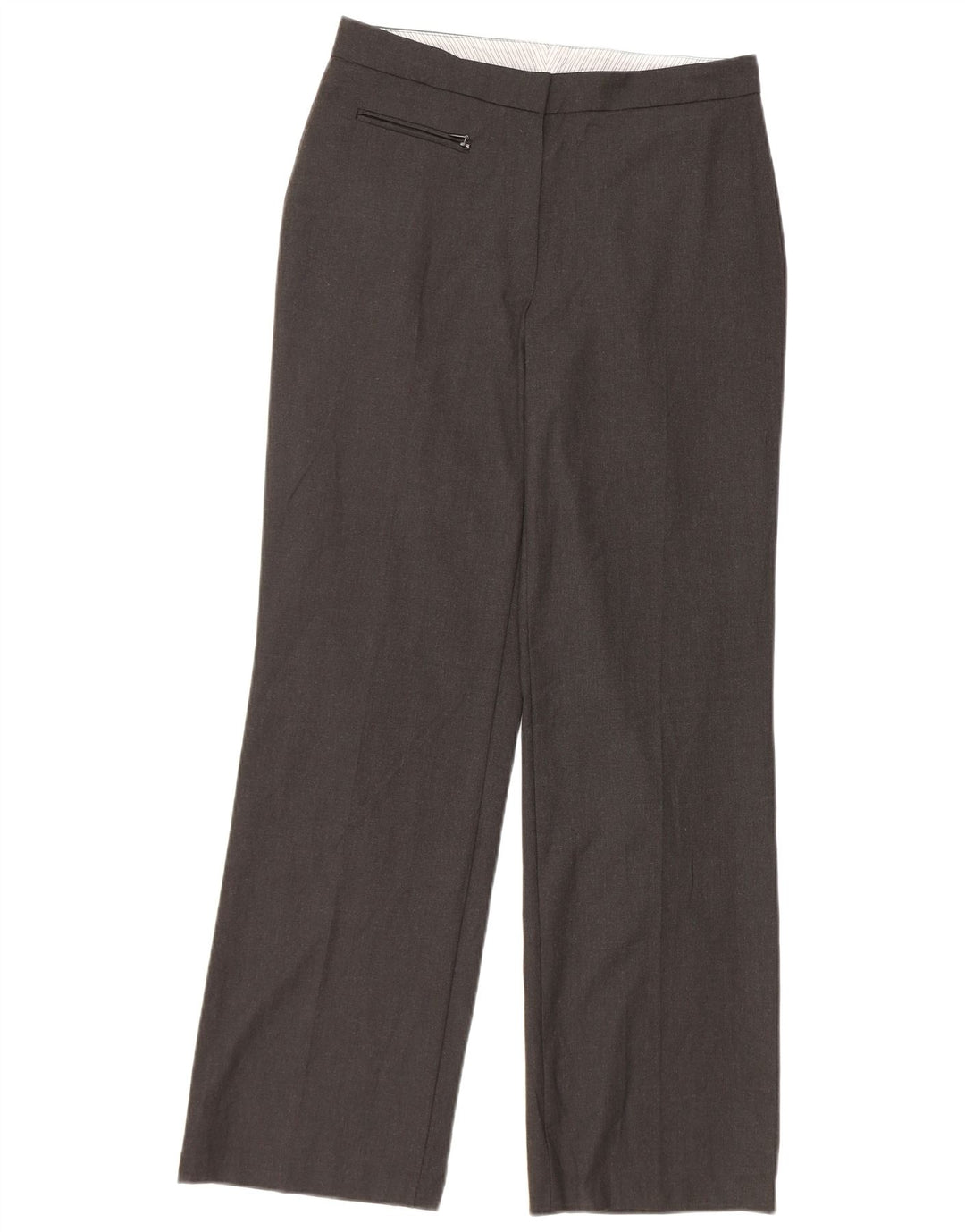 Calça feminina reta casual Marks & Spencer tamanho 10 W31 L31 cinza