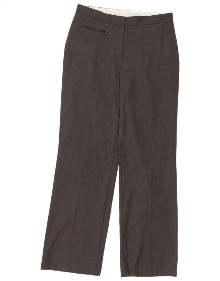 Calça feminina reta casual Marks & Spencer tamanho 10 W31 L31 cinza