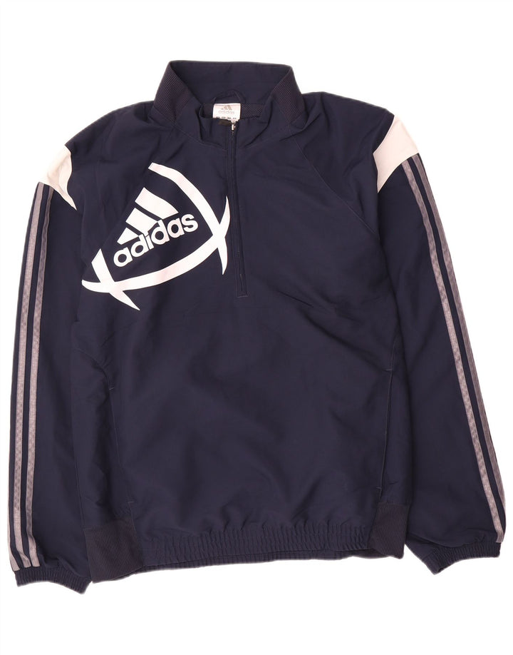 Adidas Mens Graphic Tracksuit Top Jacket Médio Azul Marinho Colorblock